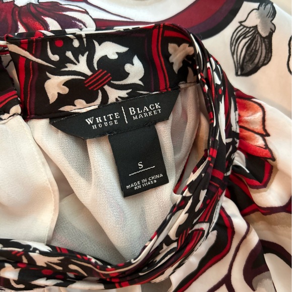 WHBM Red Silky Floral Halter Top Small - Picture 4 of 6